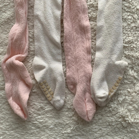 Pink open work condor tights made in Spain NWOT , childrens place white tights - Picture 3 of 5